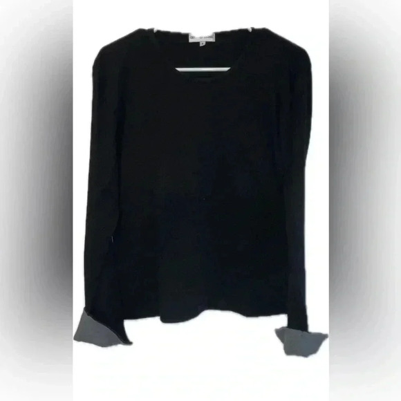 Gerard Darel black cotton top with gray cuff option - Picture 1 of 3